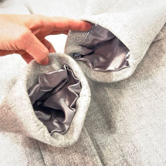 J. Crew Cocoon Coat Womens Sz 20 Gray Italian Stadium Cloth Wool Blend Full Zip - Picture 13 of 16